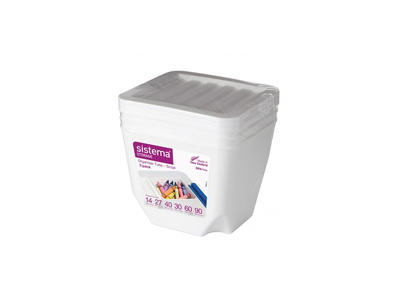 Sistema Orginiser Tubs - Small 1,3L 3Pak  hvid