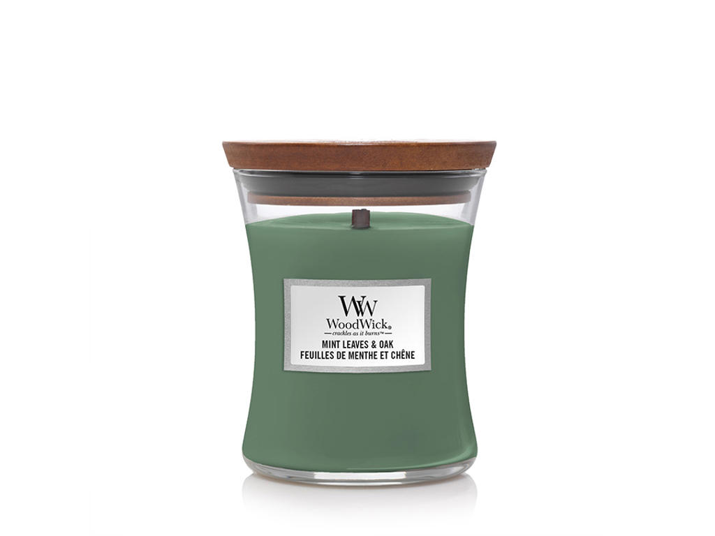 WoodWick Medium - Mint Leaves & Oak