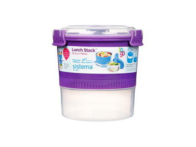 Sistema 965ml Lunch Stack To Go Purple