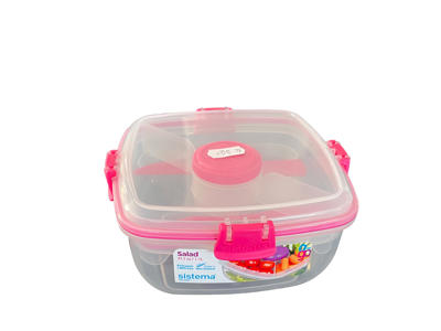 Sistema Salad 1,1 Liter To Go - Pink clips